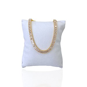 Pulseira Folheada Ouro 18k e Prata 925 Riviera Cravejada