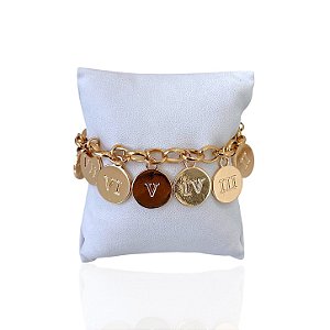 Pulseira Bijuteria Dourado e Prata Mandamentos