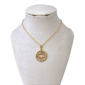 Colar Folheado Ouro 18k Espírito Santo Vazado