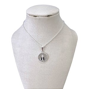 Colar Folheado Prata 925 Nossa Senhora Strass