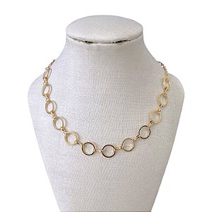 Choker Folheada Ouro 18k Elos Redondo
