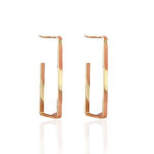 Brinco Folheado Ouro 18k Argola Quadrada