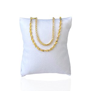 Pulseira Folheada Ouro 18k Dupla Riviera Torcida