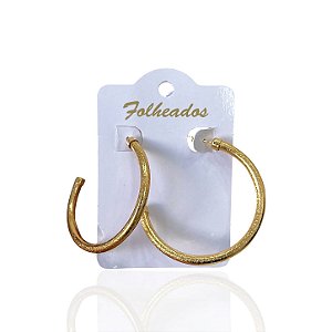 Brinco Folheado Ouro 18k e Prata 925 Argola Trabalhada
