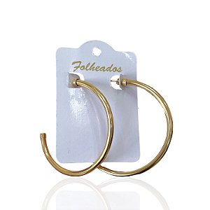 Brinco Folheado Ouro 18k e Prata 925 Argola Lisa