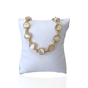 Pulseira Folheada Ouro 18k Redondo Pedraria