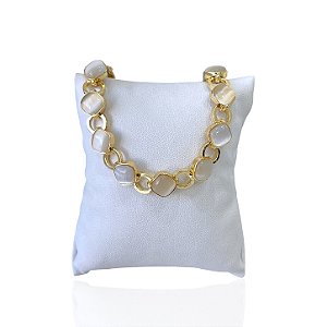 Pulseira Folheada Ouro 18k Losango Pedraria