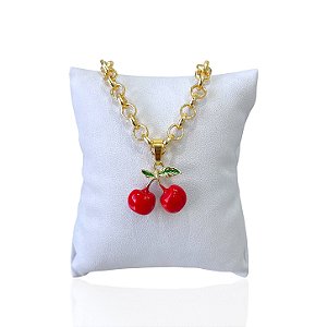 Pulseira Folheada Ouro 18k Elos Português Cereja