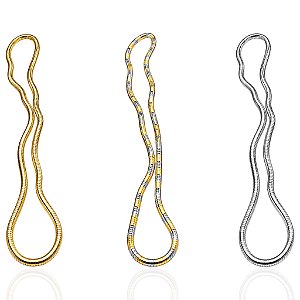 Colar ou Pulseira Bijuteria Dourado e Prata Malha Moldável