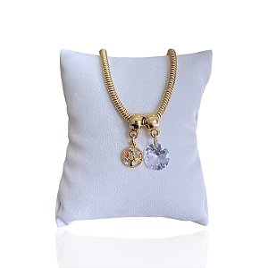 Pulseira Folheada Ouro 18k Malha Árvore da Vida Ponto de Luz