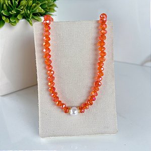 Choker Cristais Bijuteria Pérola