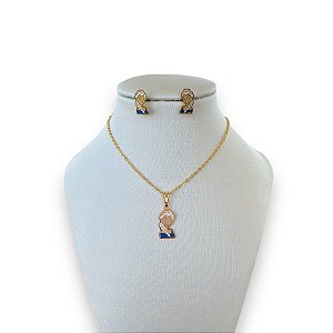 Conjunto Infantil Folheado Ouro 18k Frozen