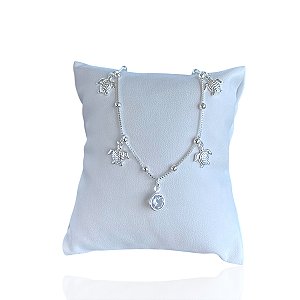 Pulseira Folheada Prata 925 Tartarugas Ponto de Luz