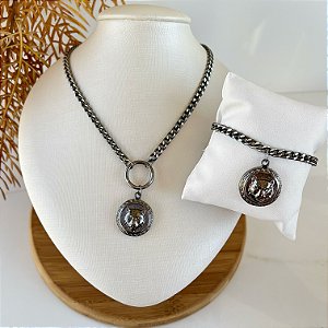 Conjunto Correntaria Bijuteria Tigre