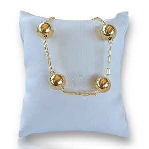Pulseira Folheada Ouro 18k Bolinhas