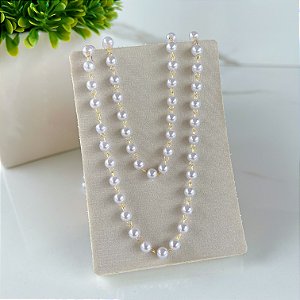 Colar Duplo Folheado Ouro 18k Pérolas