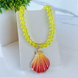 Colar Cristais Bijuteria Concha