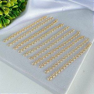 Kit 10 Extensor de Colar e Pulseira Folheado