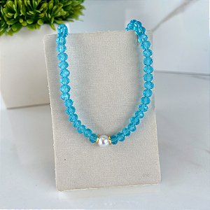 Choker Cristais Bijuteria Pérola