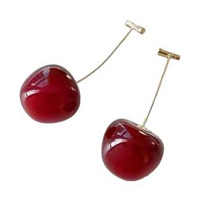 Brinco Folheado Ouro 18k Cereja