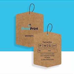 TAG KRAFT PARA ROUPA PERSONALIZADA 6x4,5cm 10P4