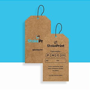 TAG KRAFT PARA ROUPA PERSONALIZADA 8,8x4,8cm 10P9