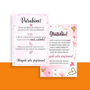 CARTÕES DE AGRADECIMENTO ARTE PADRÃO 9x5CM (LEIA A DESCRIÇÃO!)