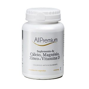 Suplemento Cálcio, Magnésio, Zinco e Vitamina D - All Premium 60 cápsulas