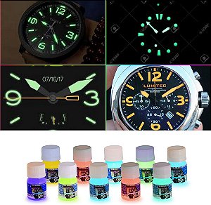 25ml Tinta Corion Glow Pre Mixed Luminosa Lumix p/ ponteiro quadrante de relogio