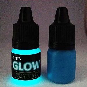 Tinta Glow Corion Luminescente 5ml c/ Aplicador p/ pintura de Quadros, Telas. Diversas Cores. Brilha no Escuro sem Luz Negra