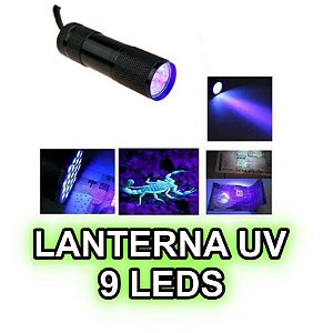 Kit 10 x Lanternas Corion Ultra Violeta UV Led, em aluminio preto * Frete Gratis