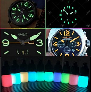 5ml Tinta Glow Corion (c/ Aplicador) p/ pintura de ponteiro e quadrante de relogio. Pre Mixed Luminosa p/ brilhar no escuro.