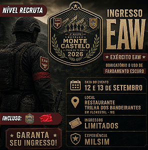 Ingresso Operação Batalha de Monte Castelo - Exército Alemão Wehrmacht 1º Lote