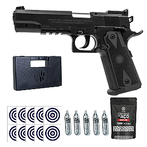 Pistola Pressão 1911 + 5 Co2+Case + 1000 Esfera 4,5mm Rossi