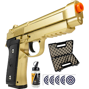 Pistola Airsoft Rossi PT92 Mola Metal +2000 Esferas+ Maleta