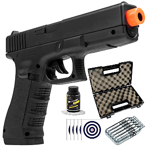 Kit Pistola Airsoft G17 Rossi 6mm +Case + 2800 Munição + Co2