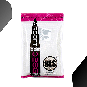 Esfera Airsoft BBs BLS 0,28g 6mm pote com 2000 bolinhas