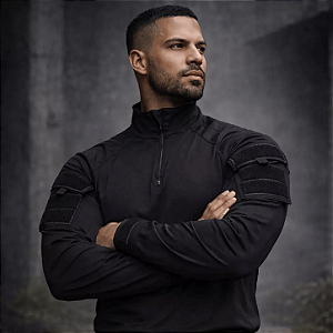 COMBAT SHIRT TÁTICA PRETA BLACK