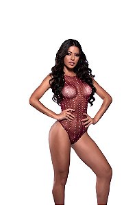 BODY EM TRANSPARENCIA SEM MANGA COM STRASS Y2091 YAFFA