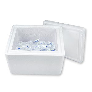 Kit 1 Caixa Eps 10 Litros ISOPOR® Com 50 Unidades De +Gelo 65g