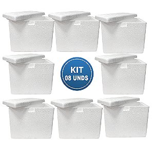 Caixa EPS ISOPOR® 03 Litros Parede Simples - Kit com 08 unidades