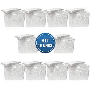 Caixa EPS ISOPOR® 03 Litros Parede Simples - Kit com 10 unidades