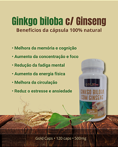Ginkgo Biloba com Ginseng | 60 Capsulas - 500mg