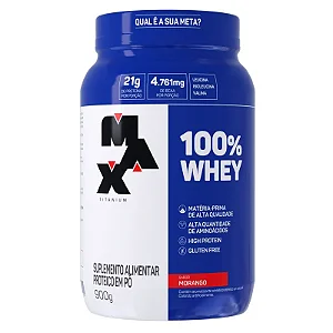 100% Whey Protein Morango 900g - MAX Titanium