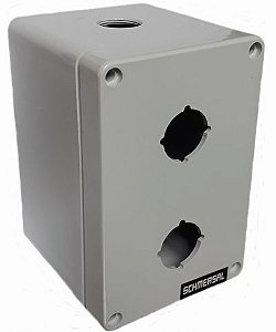 Cx ABS P2/0222-C Caixa Termoplastica para Botoeira 2 Furos Cinza
