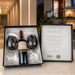 Kit Taças de Cristal de VINHHO com espaço para Vinho Tradicional - Empresa