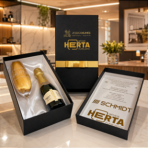 Kit Individual Taças de Cristal com espaço para Mini Champanhe 375ML para empresa