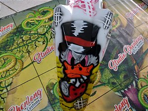 Paralama Grafitado - Aerografia - Titan/ Fan 150/ 160 - TIO PATINHAS DOIDÃO
