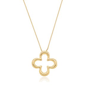 COLAR TREVO VAZADO - BANHO DE OURO 18K