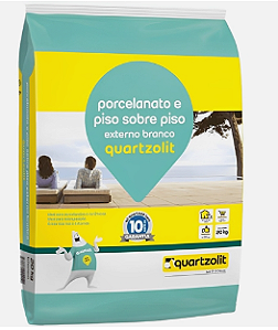 ARGAMASSA PORCELANATO E PISO SOBRE PISO EXTERNO BRANCO QUARTZOLIT